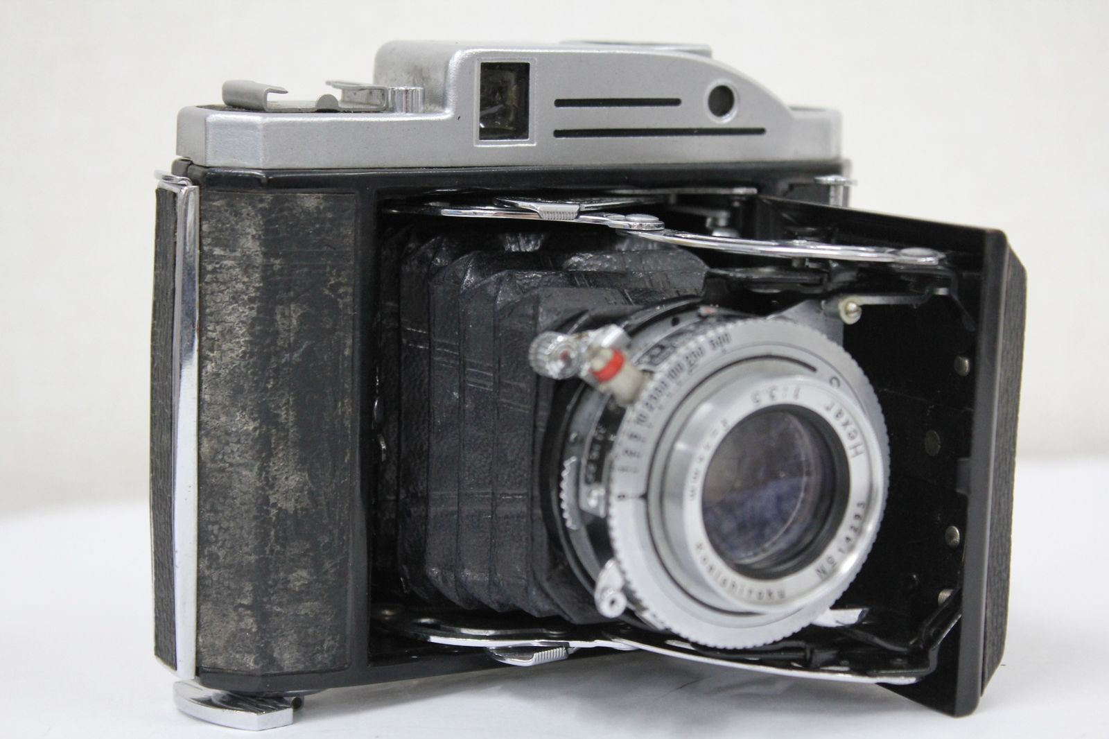 希少動作品 / KONICA Pearl 2 Hexar 75mm f3.5 訳あり品】 小西六 KONISHIROKU Pearl II Hexar 75mm F3.5 蛇腹カメラ