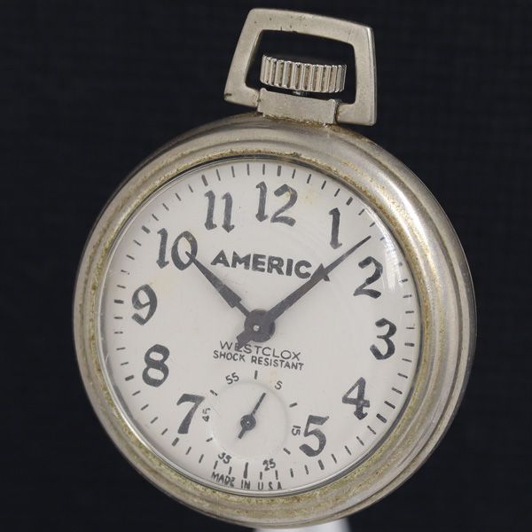 稼働 AMERICA 手巻き 白文字盤 懐中時計 KRH 2000000 NSK - メルカリ