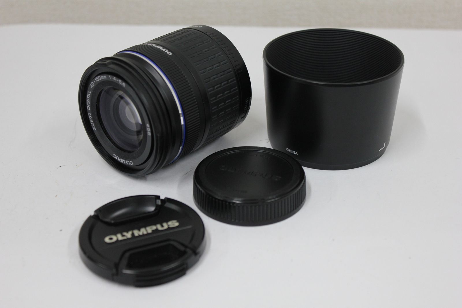 オリンパス Olympus ZUIKO DIGITAL 40 150 mm F 4 5 6 前後キャップ フード付き レンズ e 4184