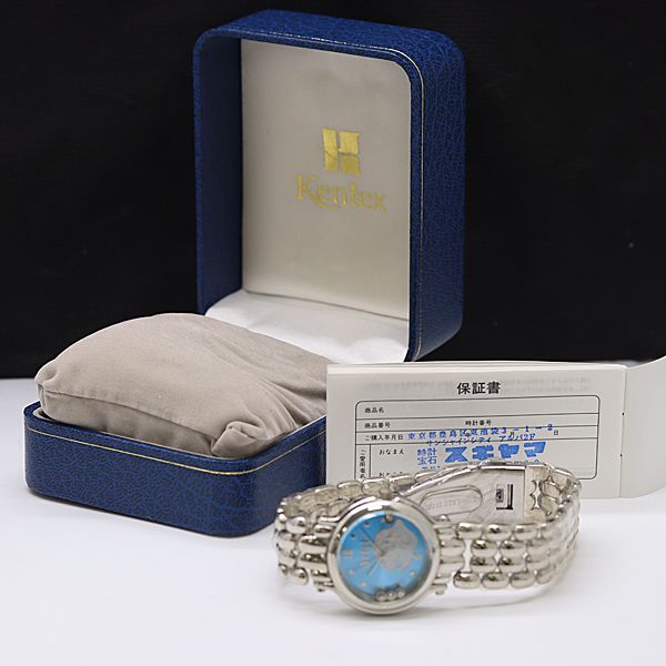 保/箱付 ディズニー アリエル QZ 水色文字盤 レディース腕時計 2000000