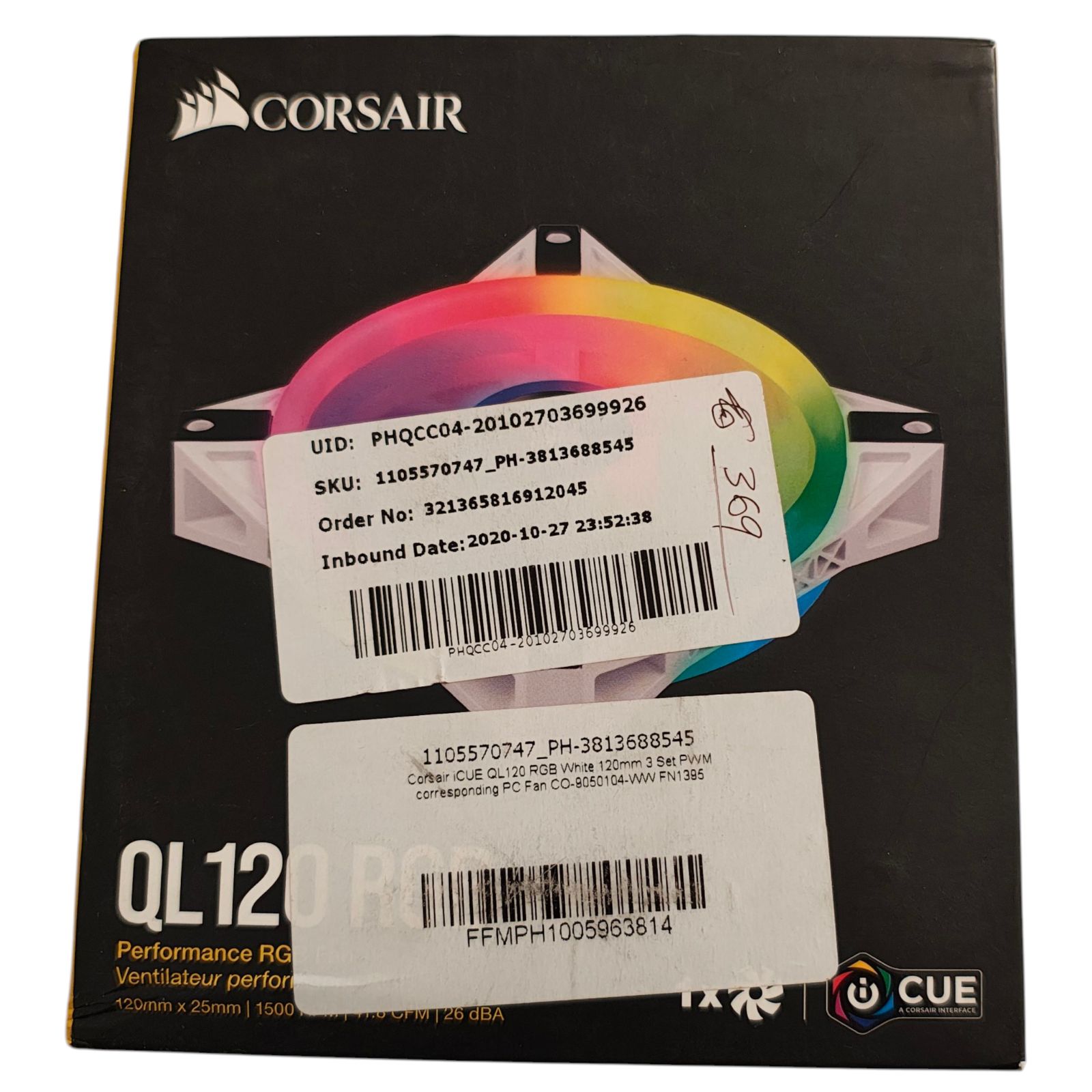 WJ140 CORSAIR コルセア PCケースファン 12cm ファン iCUE QL120 RGB 