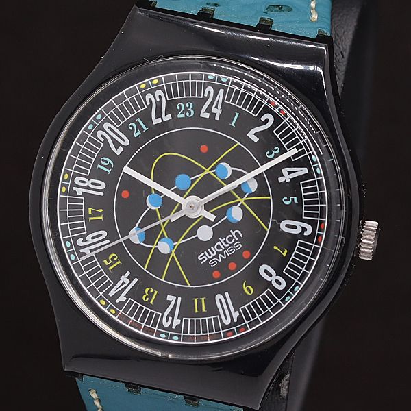 箱付 スウォッチ QZ ブラック文字盤 AG1992 レディース腕時計 2000000