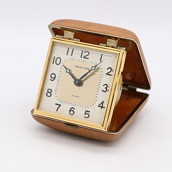 快適グッズ・旅行小物 TOKYO TOKEI Vintage travel ALARM clock 稼働 トーキョー・トケイ TOKYO TOKEI 手巻き 折り畳み式トラベル