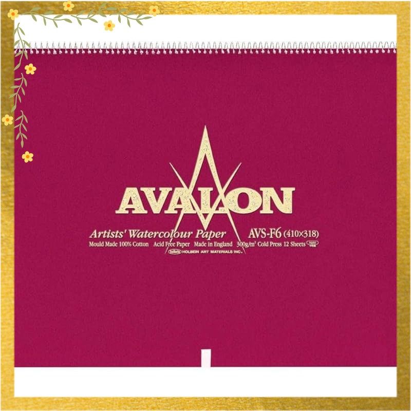 ホルベイン アヴァロン水彩紙 AVS-F 8 中目 300 g F スプリング 綴じ 1