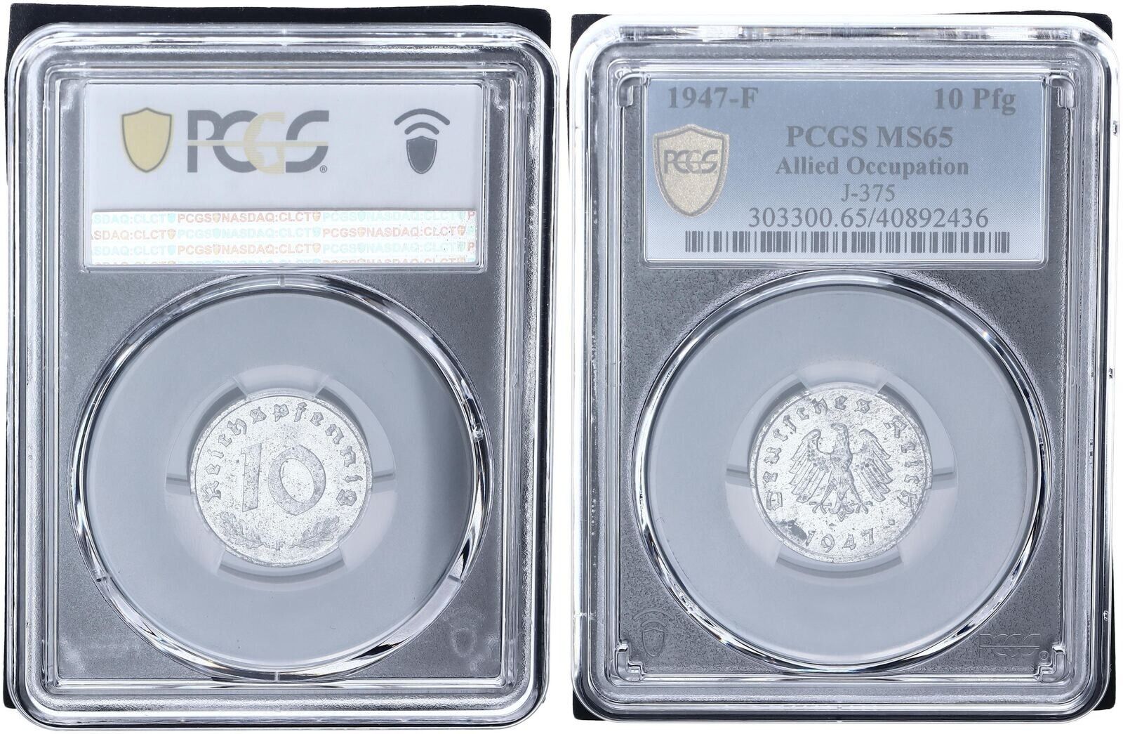 アリア占領 10 フェニヒ 1947 F PCGS MS 65