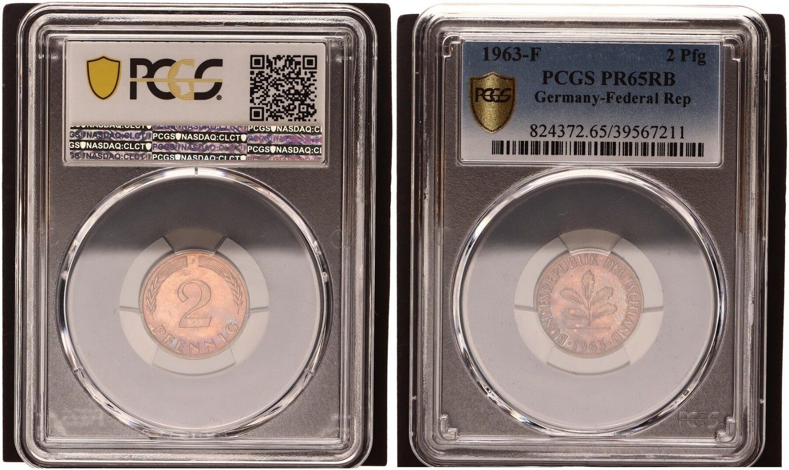 西ドイツ 2 ペニヒ 1963-F 50枚限定 鋳造 PCGS PR65RB プルーフ - メルカリ