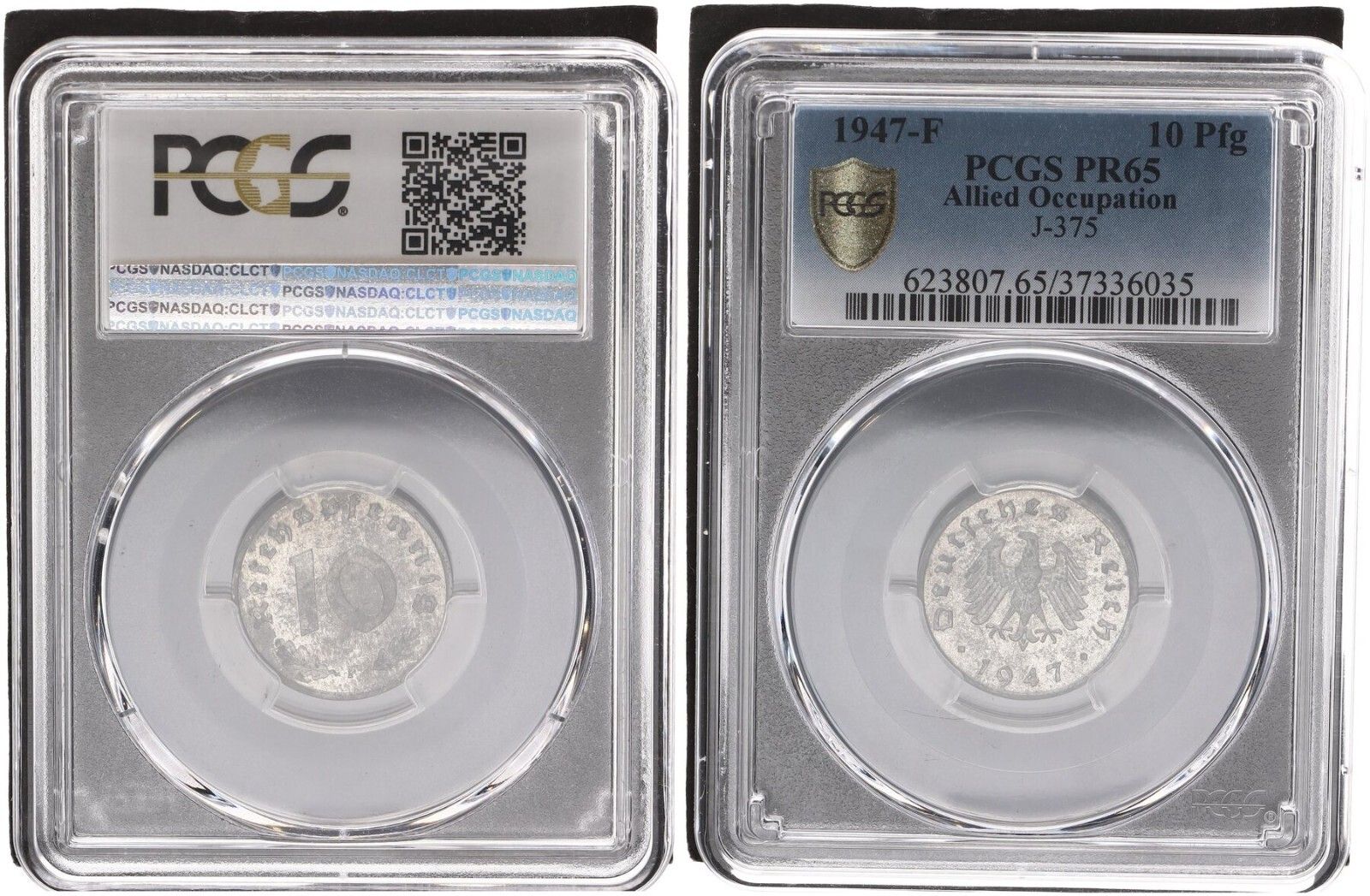 連合軍占領 10 ペニヒ 1947 FRare PCGS PR 65 PP