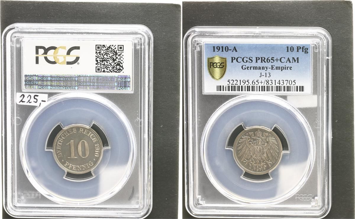 10 ペニヒコイン J 13 1910 A ポリッシュプレート プルーフ PCGS PR