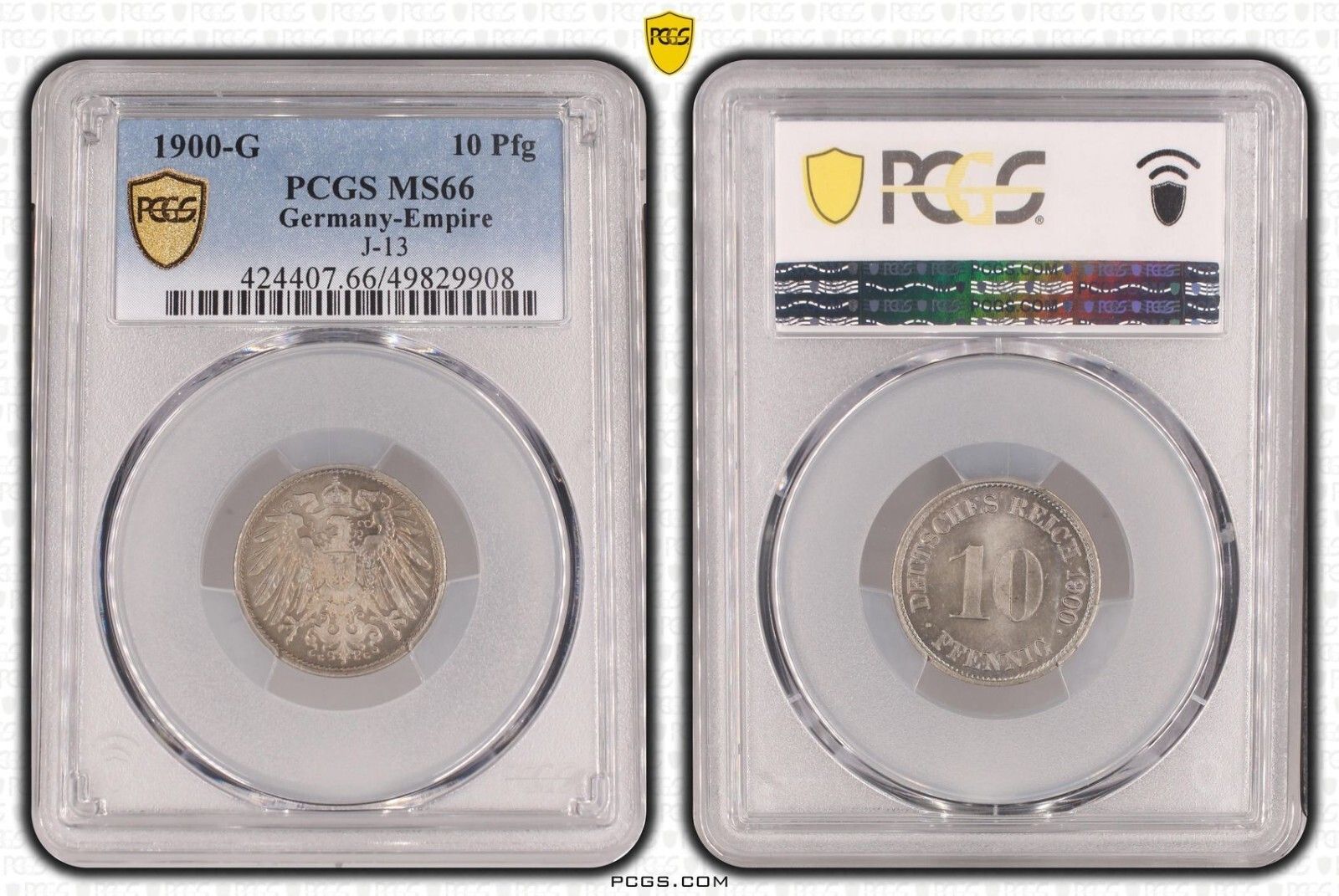 10 ペニッヒ 1900 G J 13 BU オリジナルロール PCGS MS 66