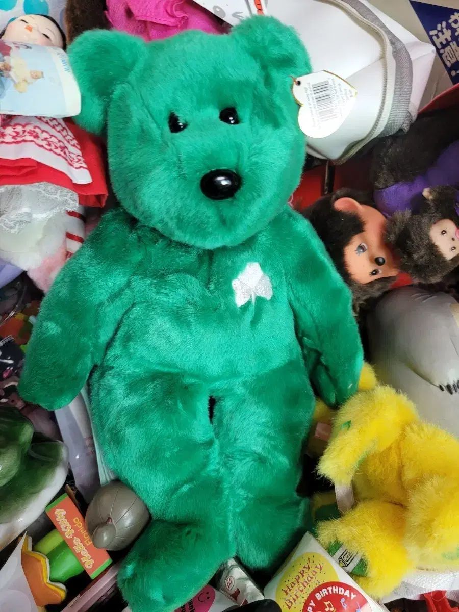 TY Beanie Baby 緑のクローバ クマのぬいぐるみ バディ