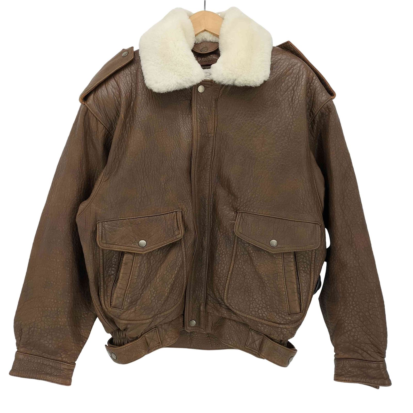 ユーズドフルギ USED古着 LA KAN G-1 ボアライナー 付き シープレザー ボンバー ジャケット メンズ JPN：XL
