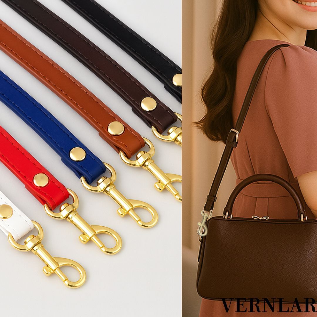 バッグ用ショルダーストラップ ダークブラウン ゴールド金具 調節可