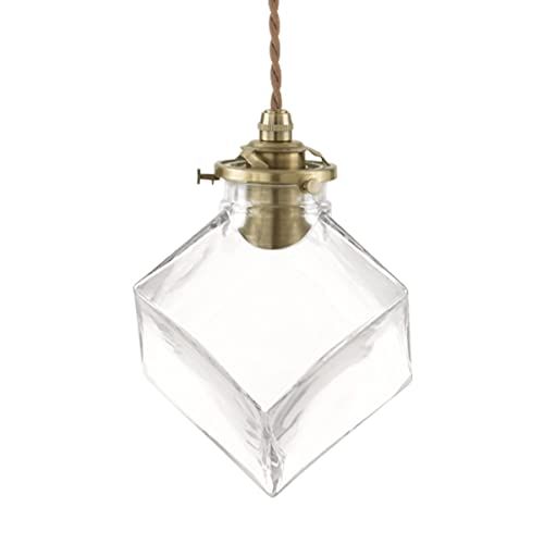 ペンダントライト LED ガラスキューブ 照明器具 E 17 吊り下げ灯 1灯 コード 長さ調整可 リビング 廊下 飾りライト クリア 17432 fe 2