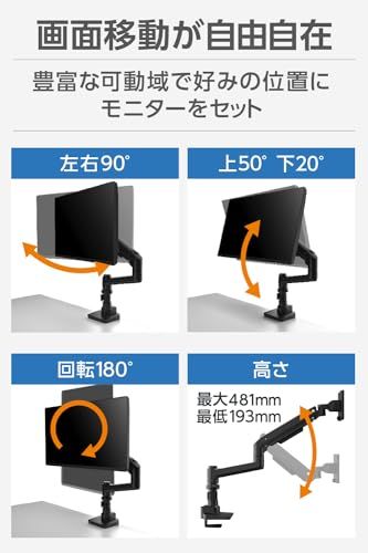  グリーンハウス ウルトラワイドモニター対応モニターアーム 17-49インチ対応 耐荷重2-20 kg ガス圧 4軸 ブラック GH-AMDU 1-BK 91 a 99 b 49 スポンジ その他 キッチン 食器
