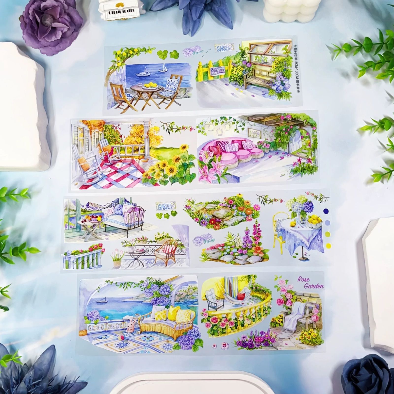 夏日序曲　海外 マステ 巻き売り 中古 　装飾　海外マスキングテープ 夏日序曲 海外 マステ 巻き売り 中古 装飾 海外マスキングテープ