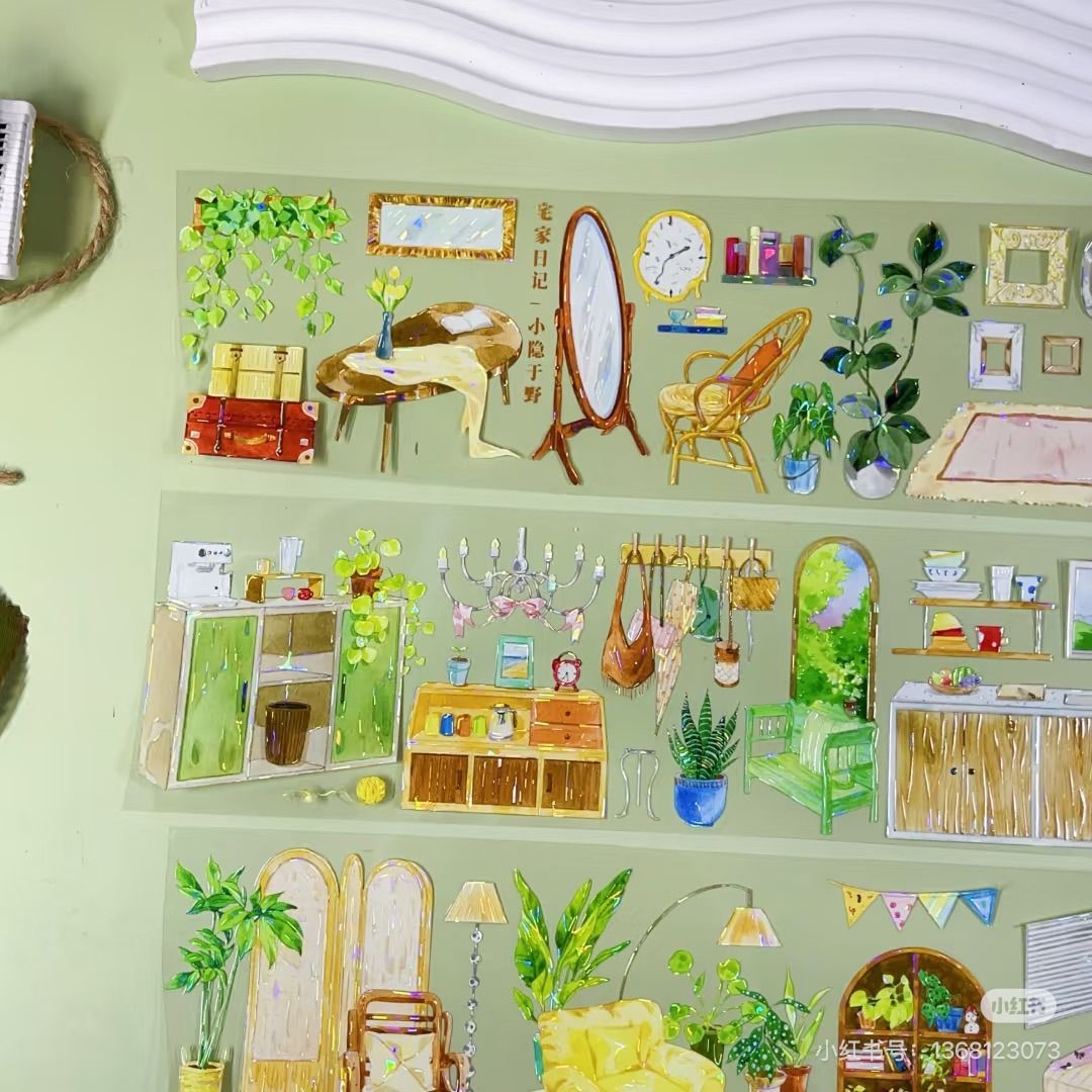 9020】海外 マステ 3/5/巻 貝殻光 マスキングテープ 家具 装飾系