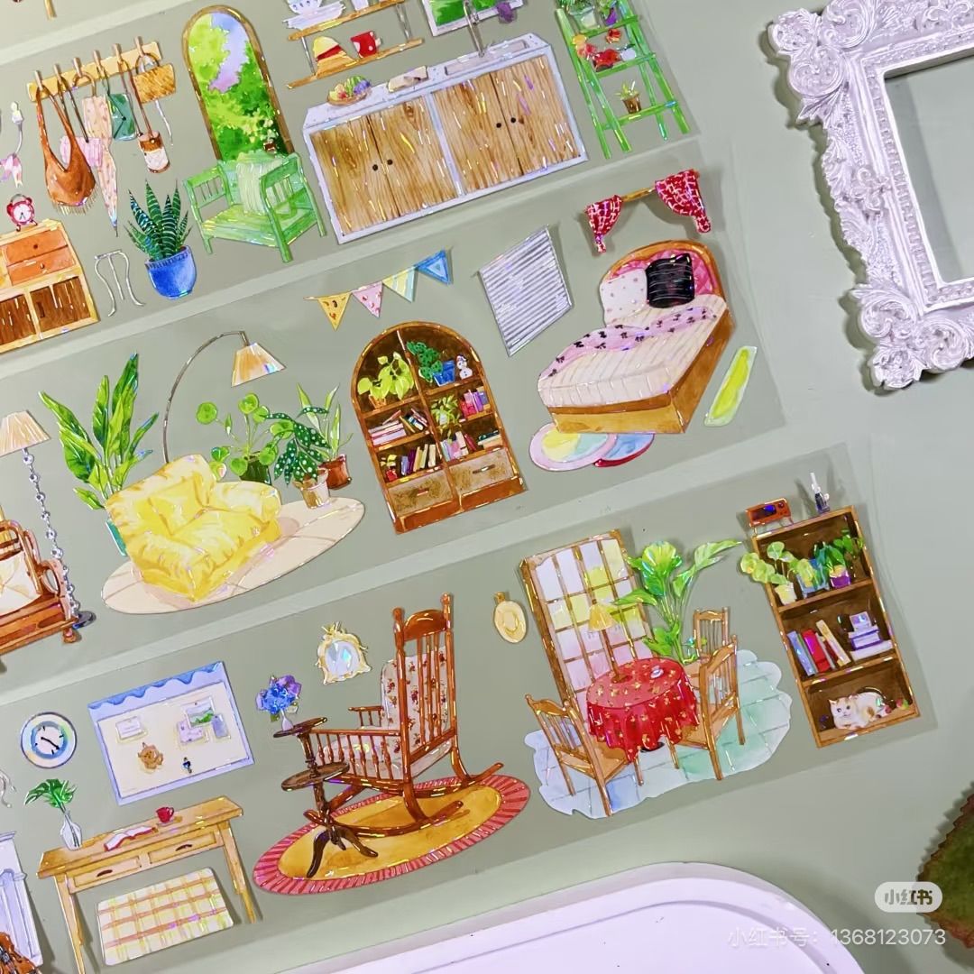 9020】海外 マステ 3/5/巻 貝殻光 マスキングテープ 家具 装飾系