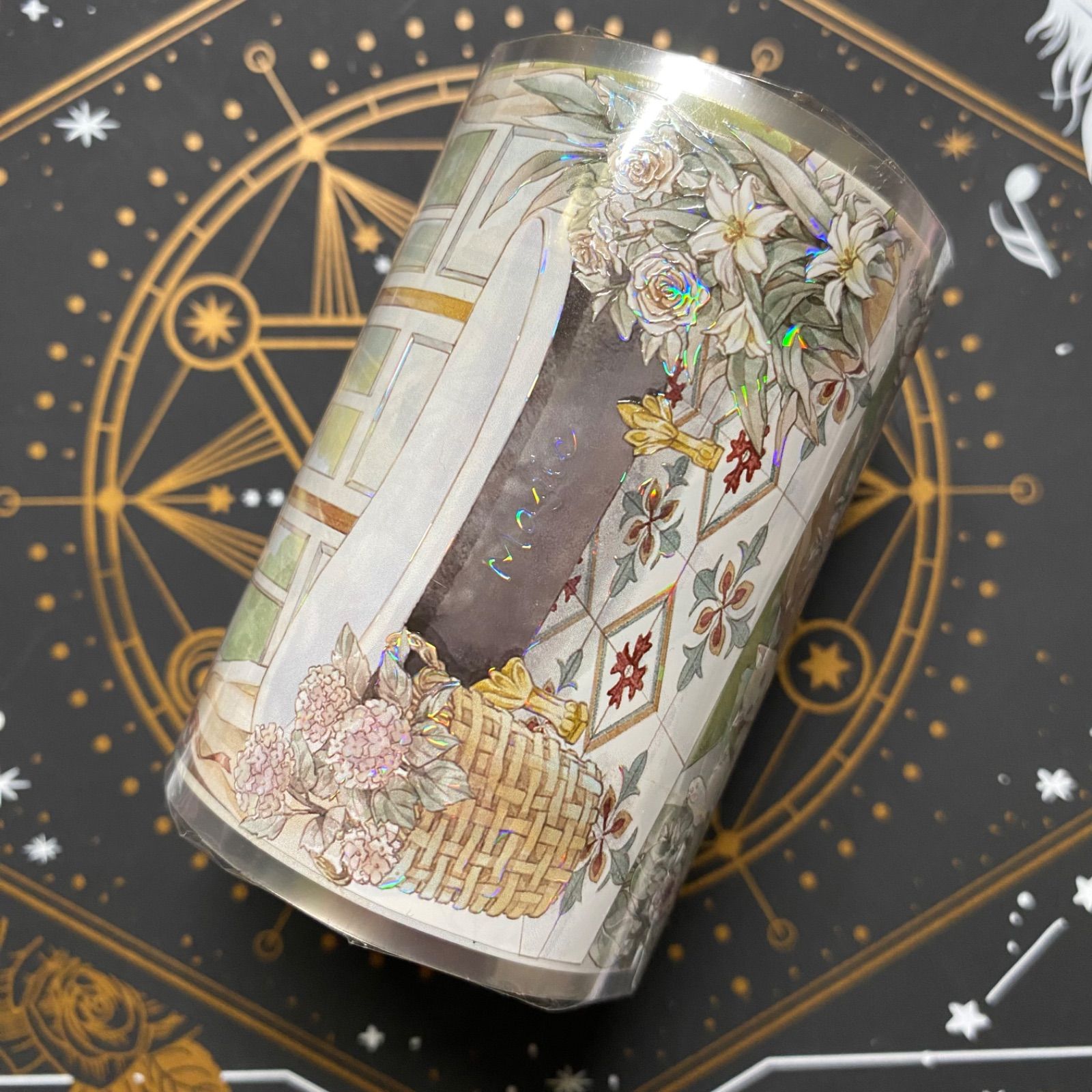 9022】海外 マステ 4.8/10m巻 貝殻光マスキングテープ 家具 装飾系