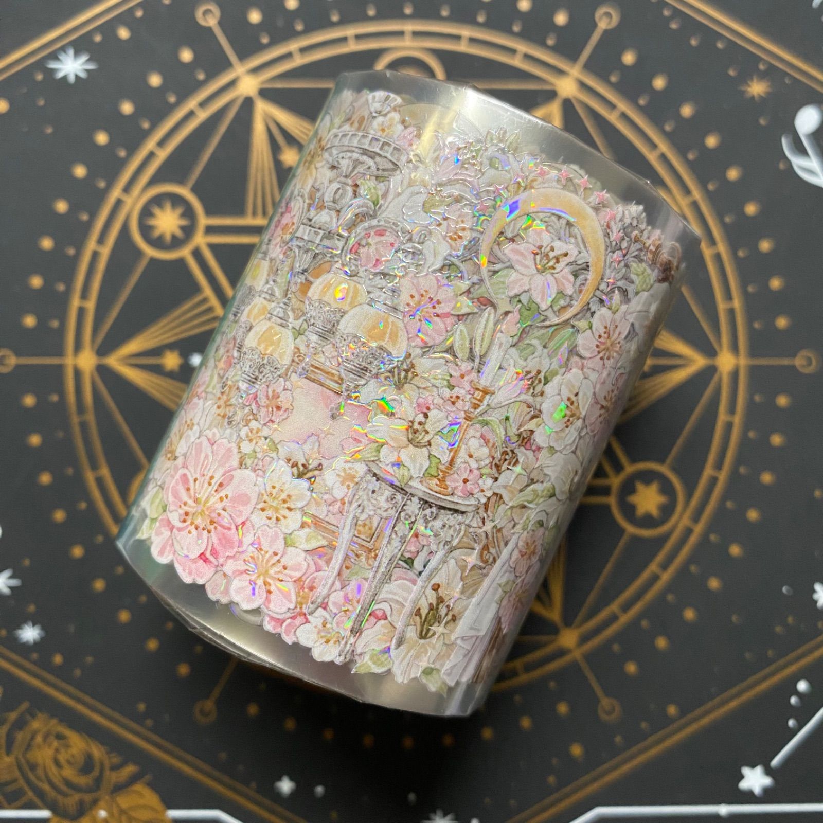 9029】海外 マステ 5/巻 PET 貝殻光マスキングテープ ピンク お花 装飾