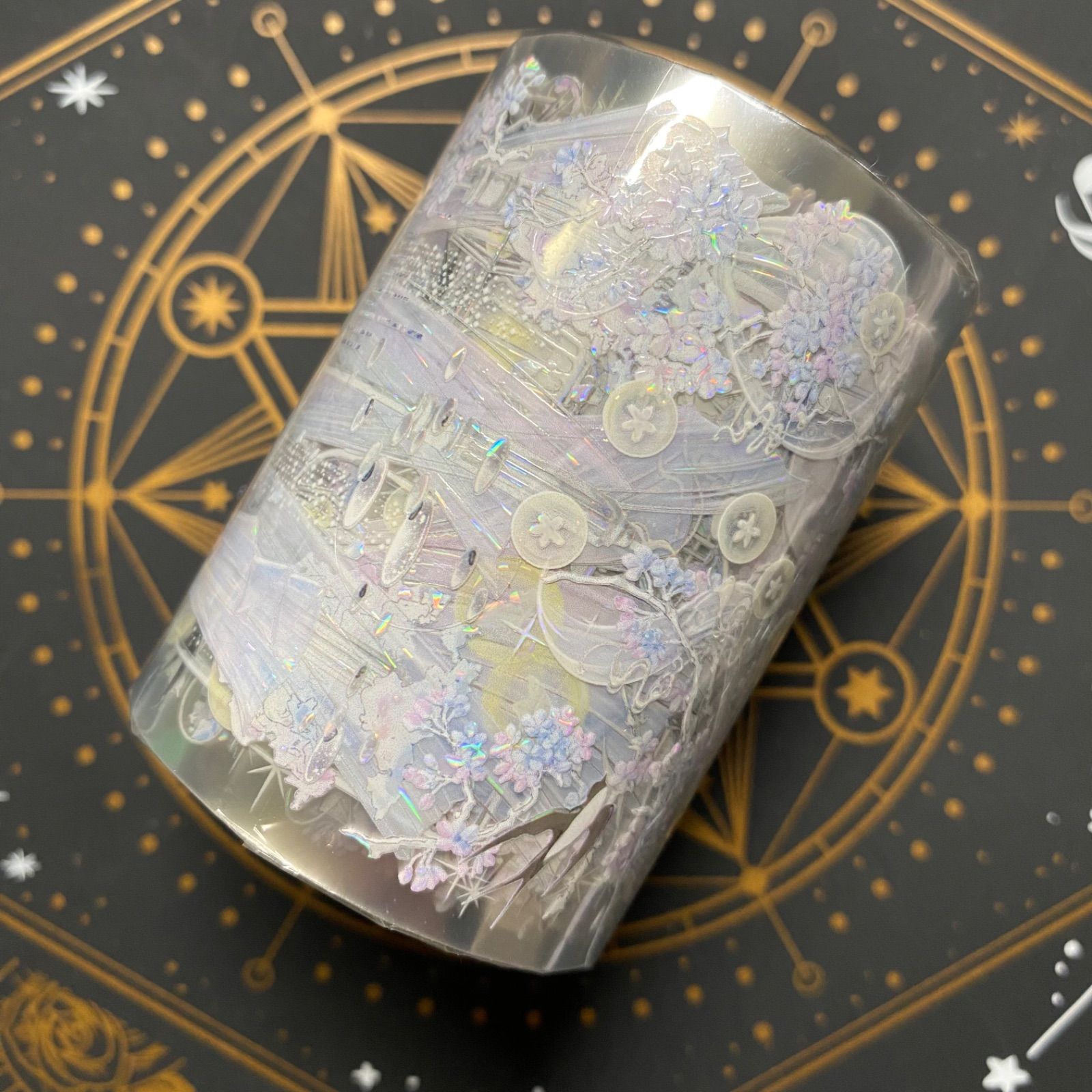 【7700】海外　マステ　5m/巻売り　貝殻光マスキングテープ　PET 背景 9030】海外 マステ 5/巻 PET 貝殻光マスキングテープ 半透明 装飾系