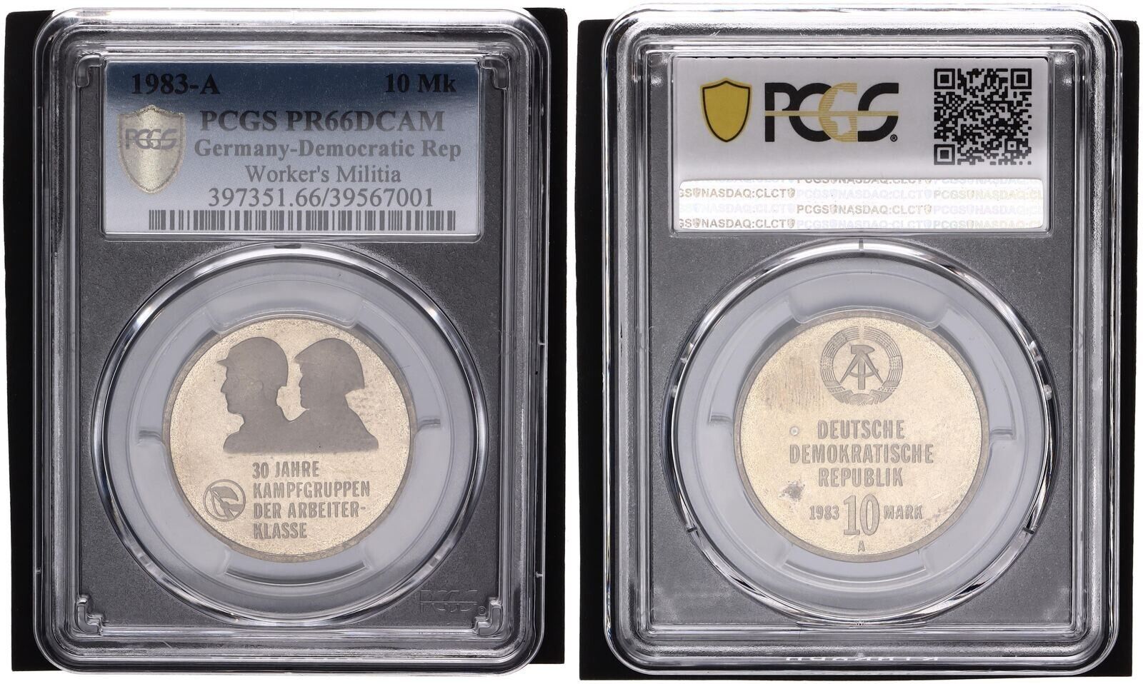 DDR 10 マーク 1983 30年間の戦闘記録 PCGS プルーフ