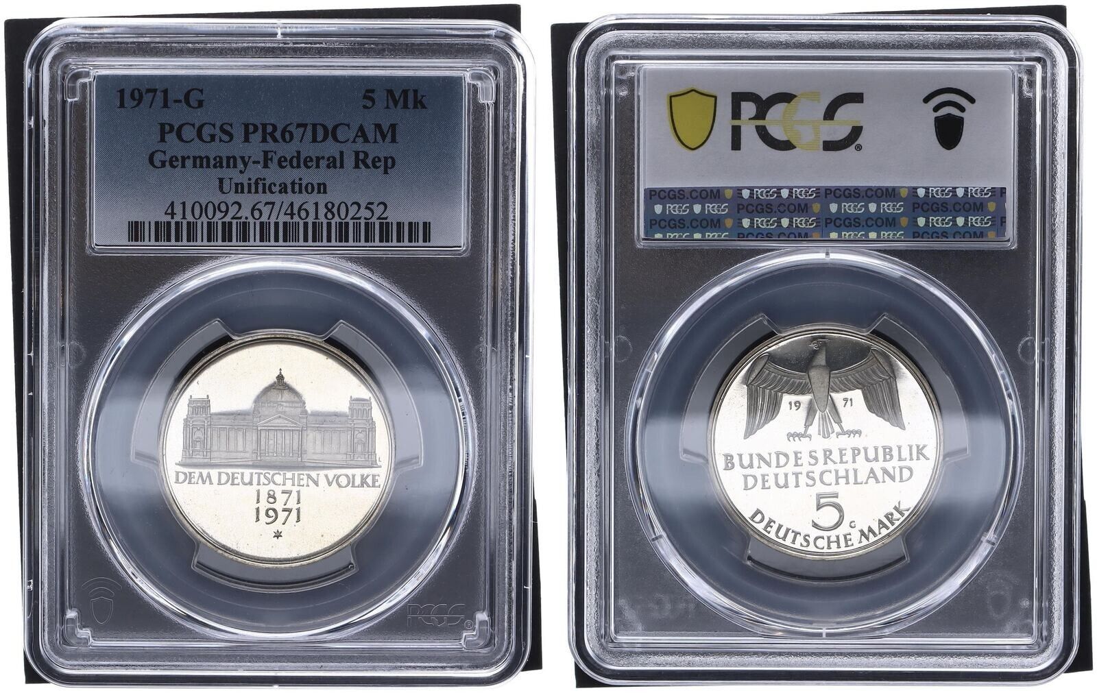 5マルク 1971年 G ライヒス財団記念コイン バリアント PCGS