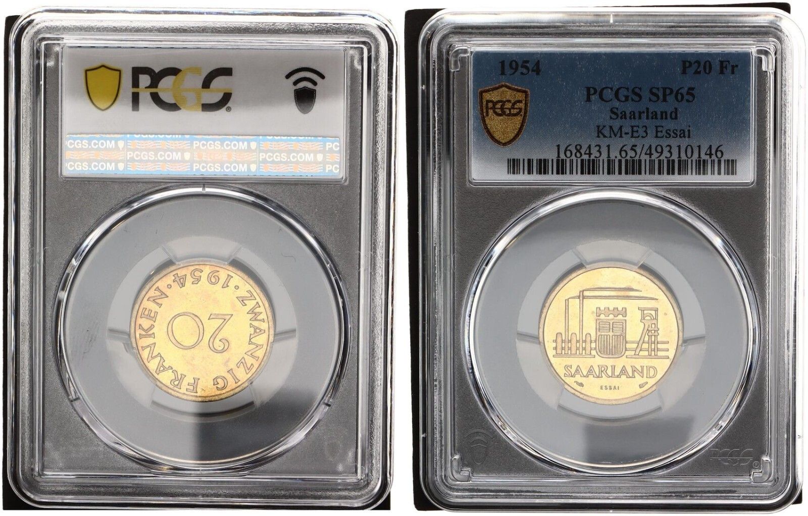 ザールラント 20フラン 1954年 スペシメンエッサイ プルーフ プルーフ