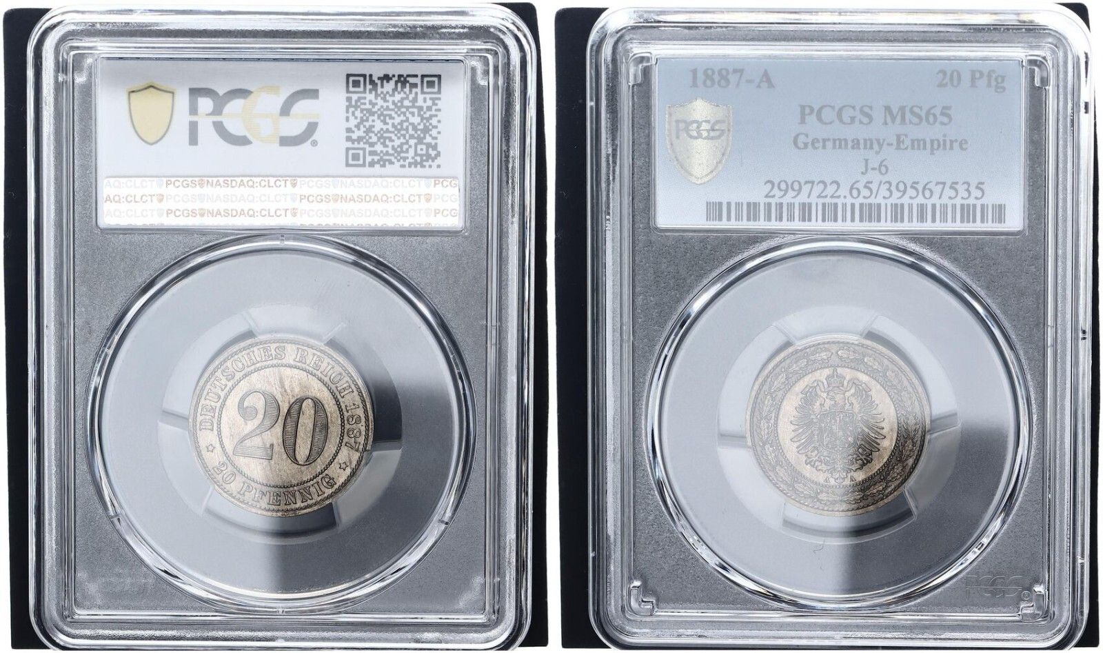 エンパイア 20 フェニヒ 1887 A J-6 MS 65 UNC