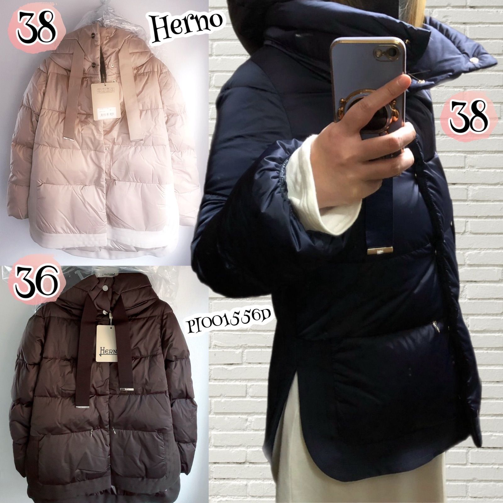 S*h様 イタリア製プレミア品　HERNO ヘルノ ジャケット カシミア、バージ HERNO PI001556D ヘルノ パーカ ジャケット SATIN & CITY GLAMOUR