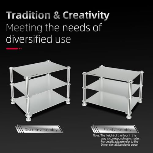  BOALECO 卓上型 オーディオラック 三段 6063 高強度 アルミニウム製 USB DAC パワーアンプ ラック オーディオ 変形しにくい 長38.5 cm x 27.5 6.5 2種類の組み立て 小物整理 意匠特許 f 5686711 その他 キッチン 食器