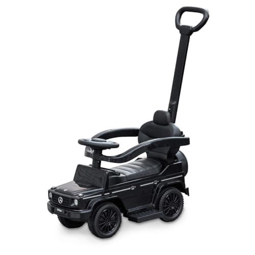 RiZKiZ ベンツ公認 手押し 足けり 乗用玩具 G 350 d ブラック 2 WAY 転倒防止ストッパー 背もたれ シート開閉 収納 fdec 0411
