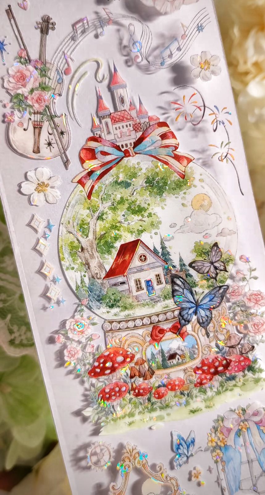 【8560】海外　マステ　3/5/巻売り　貝殻光マスキングテープ　森林 8560】海外 マステ 3/5/巻売り 貝殻光マスキングテープ 森林 8560