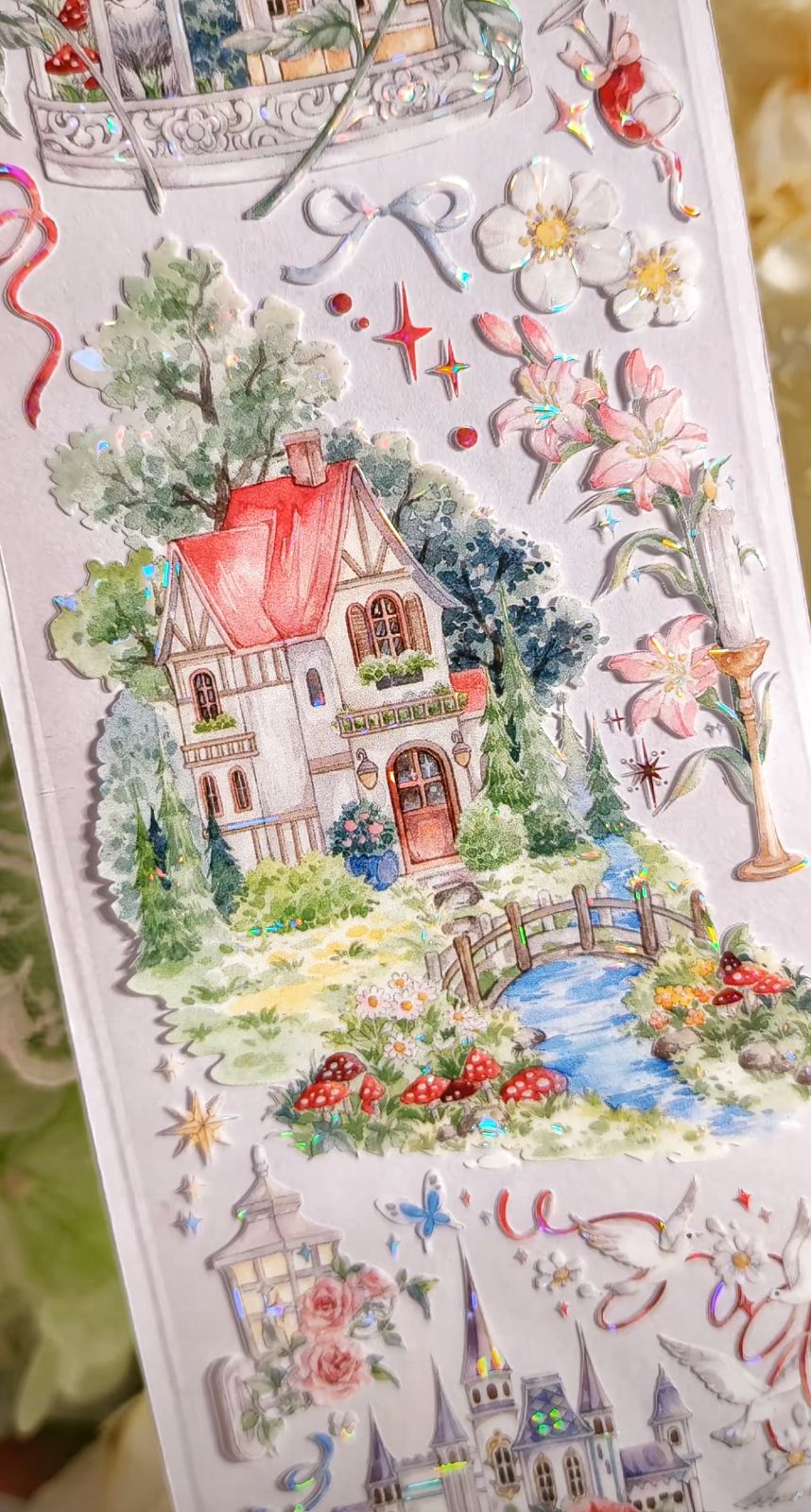 【8560】海外　マステ　3/5/巻売り　貝殻光マスキングテープ　森林 8560】海外 マステ 3/5/巻売り 貝殻光マスキングテープ 森林 8560