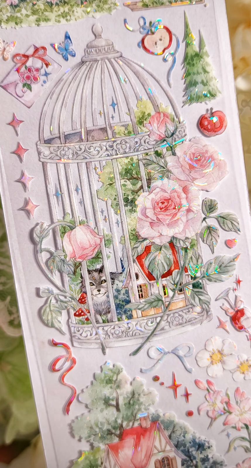 9024】海外 マステ 3/5/10m巻 貝殻光マスキングテープ 動物 森林 お家