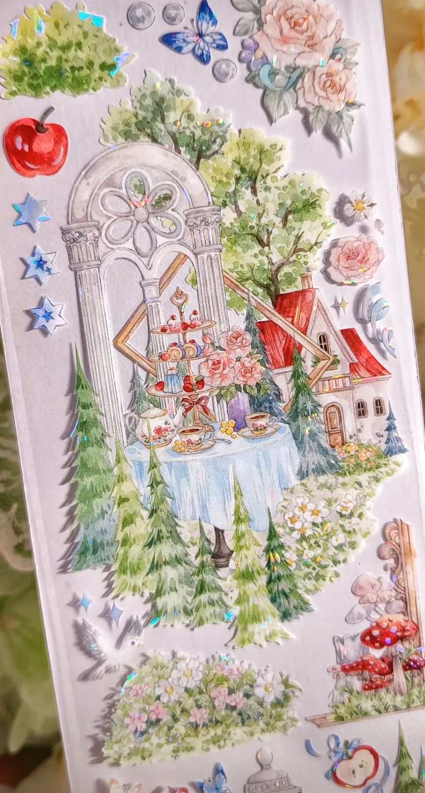 9024】海外 マステ 3/5/10m巻 貝殻光マスキングテープ 動物 森林 お家