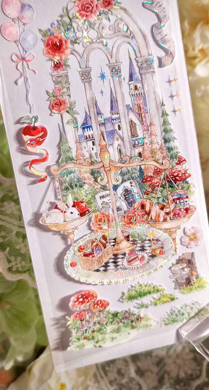 9024】海外 マステ 3/5/10m巻 貝殻光マスキングテープ 動物 森林 お家