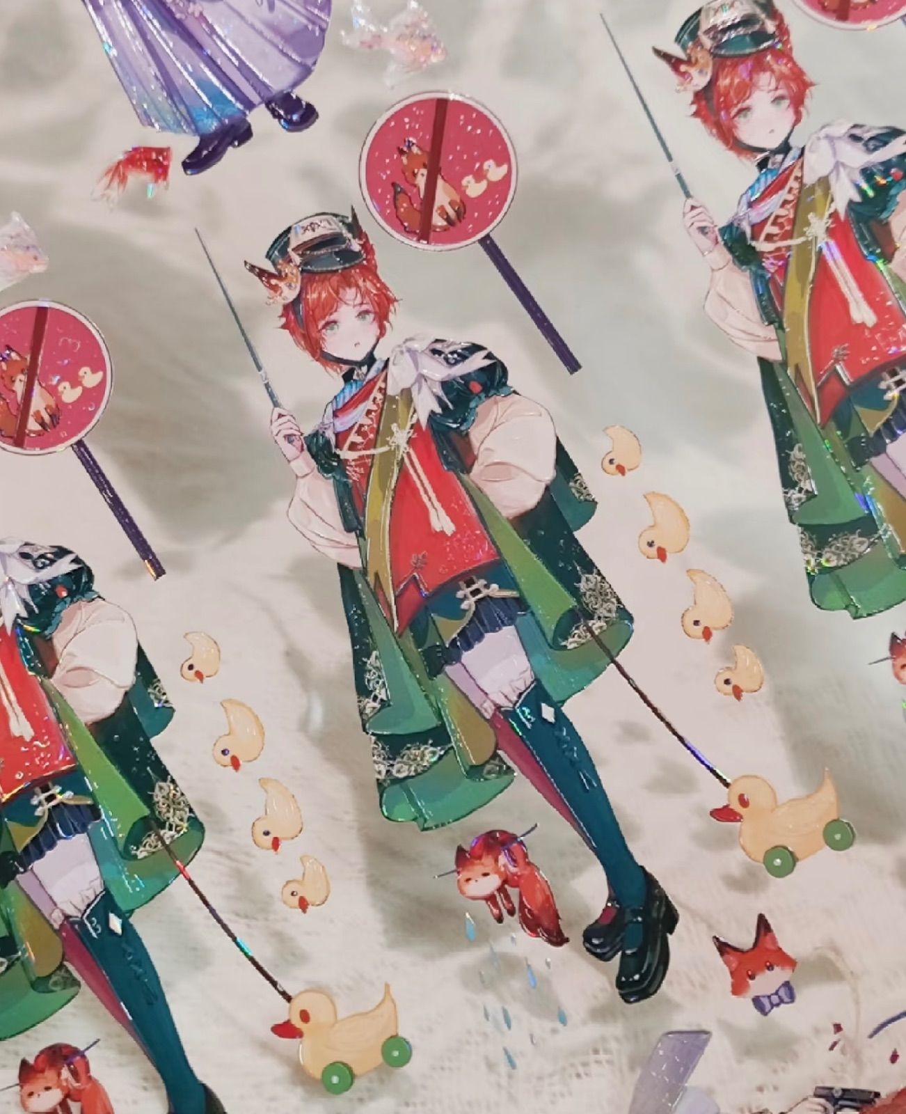 9025】海外 マステ 3/5/巻 貝殻光マスキングテープ 獣人 狐 男の子