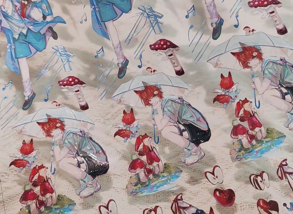 9025】海外 マステ 3/5/巻 貝殻光マスキングテープ 獣人 狐 男の子