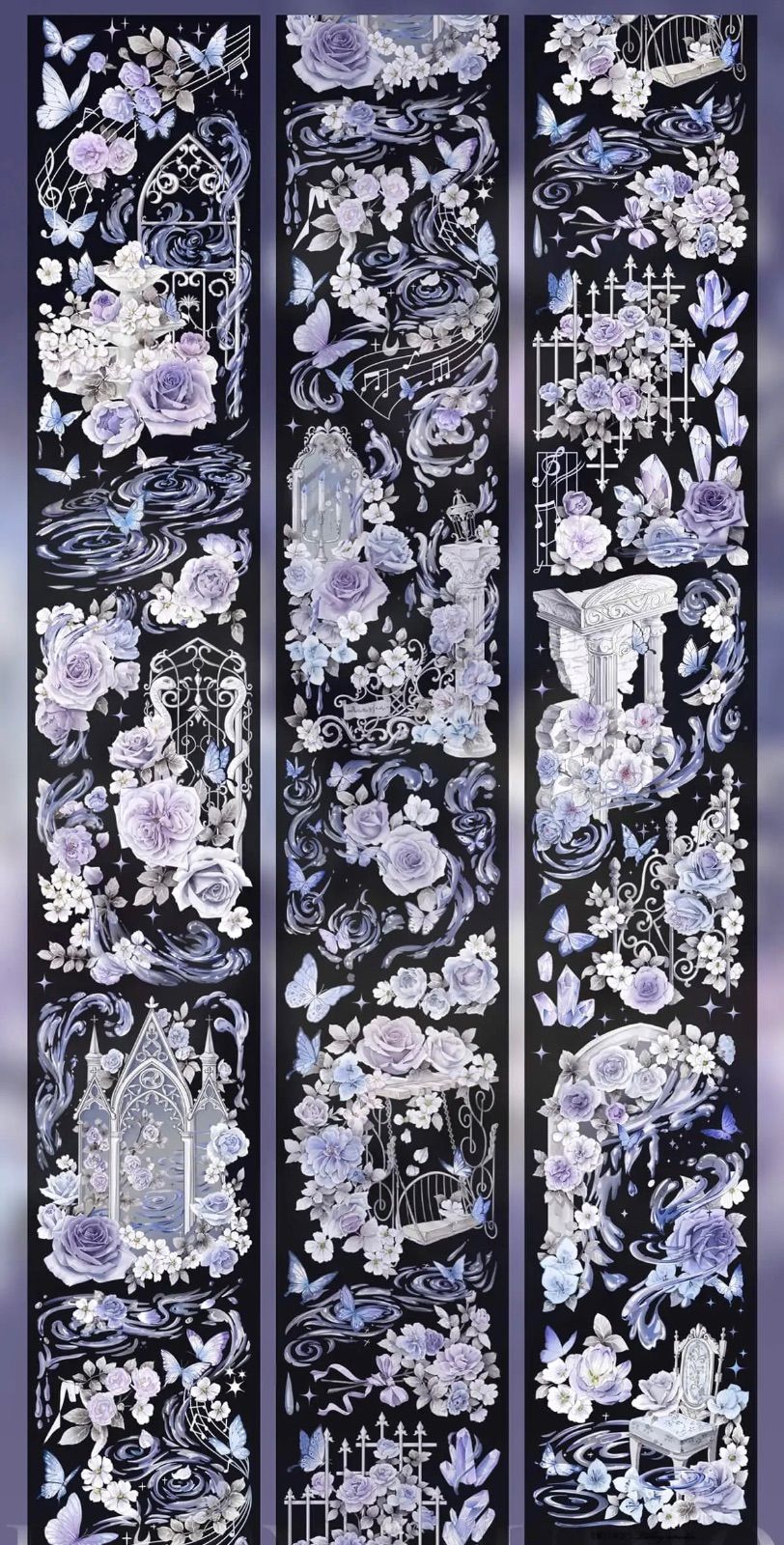 8248】海外 マステ 5m巻売り 貝殻光マスキングテープ 藤 8248】海外