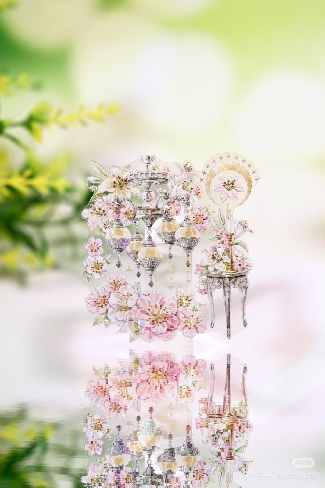 9029】海外 マステ 5/巻 PET 貝殻光マスキングテープ ピンク お花 装飾