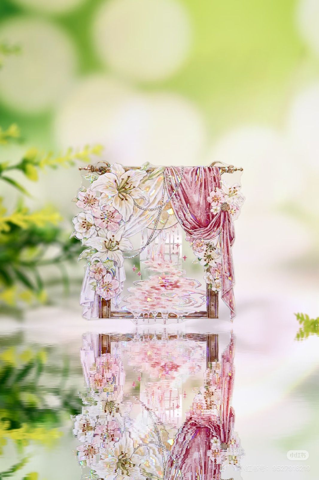 9029】海外 マステ 5/巻 PET 貝殻光マスキングテープ ピンク お花 装飾