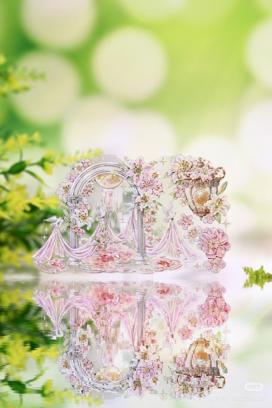 8601】海外 マステ 5m巻売り 貝殻光カッティングマスキングテープ お花