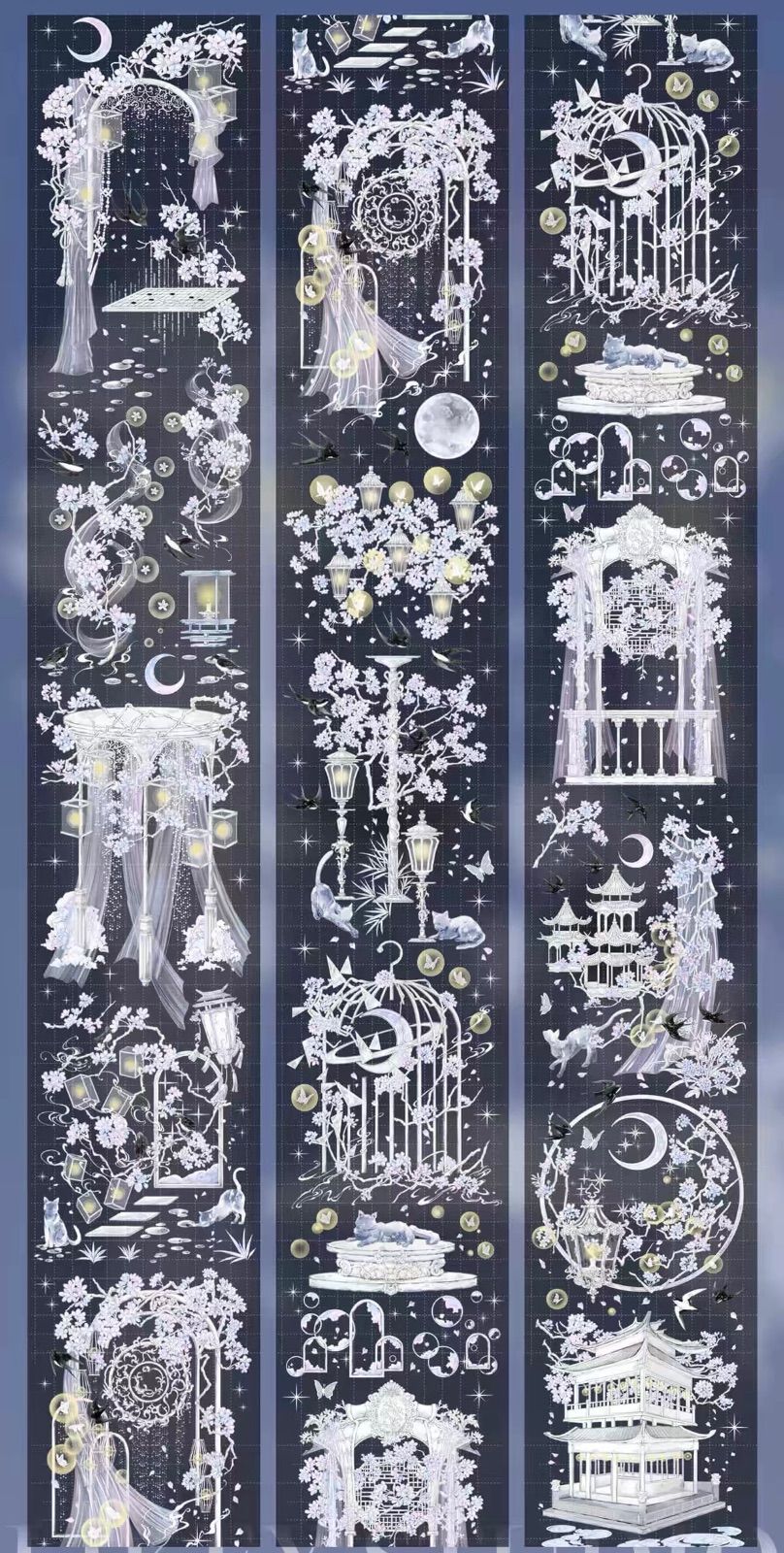 9030】海外 マステ 5/巻 PET 貝殻光マスキングテープ 半透明 装飾系