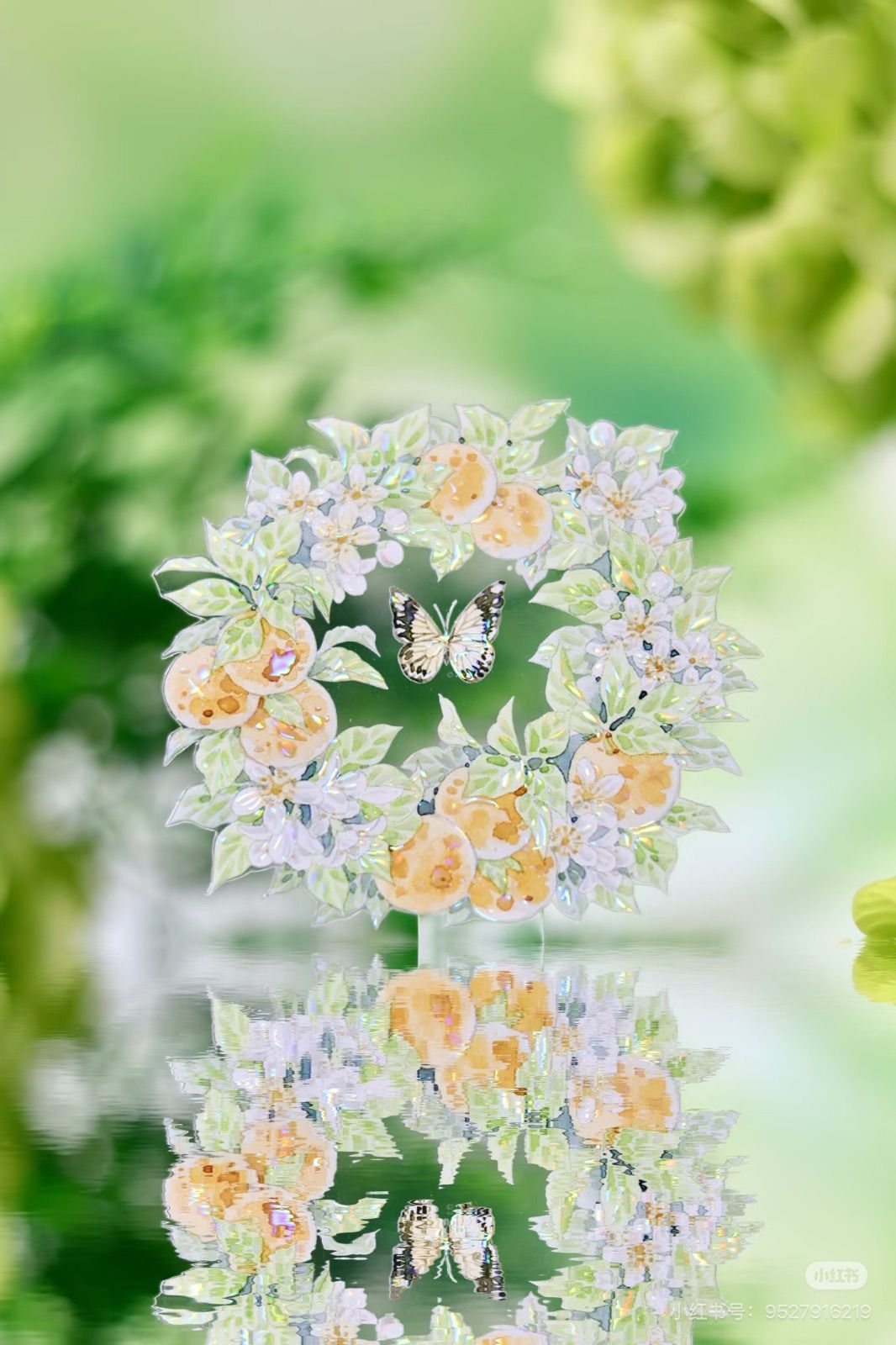 9033】海外 マステ 4.72/巻 PET 貝殻光マスキングテープ 果物 オレンジ