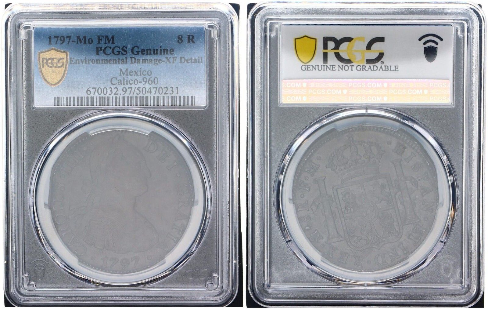 メキシコ 8 レアル 1797 Calico-960 - XF - メルカリ