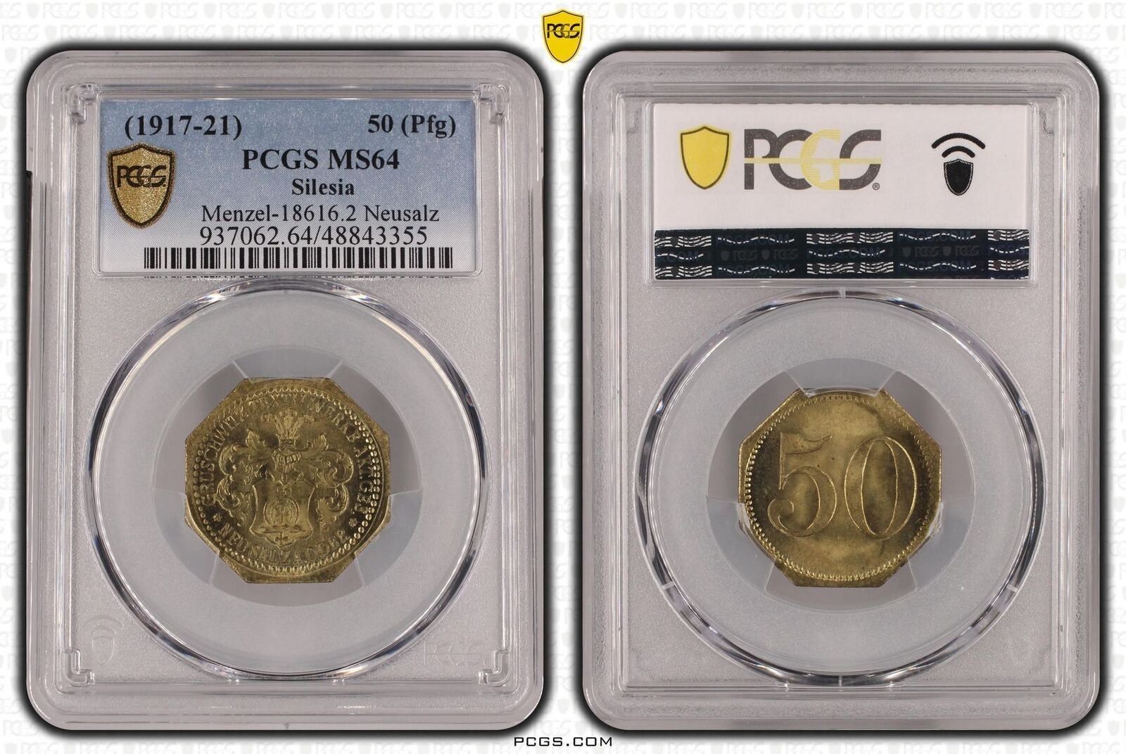 シレジア 1920 50 Pfg メンツェル 18616 2 ミントソルトミント MS 64