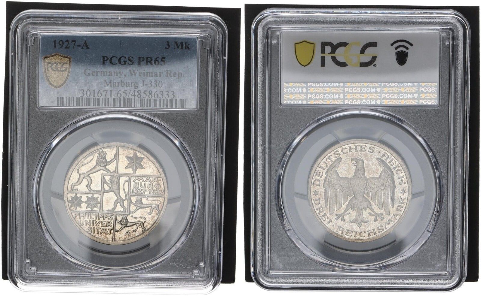 ワイマール 3マルク 1927年 マールブルク J-330 PR65 プルーフ - メルカリ