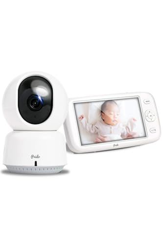 ホビナビ ベビーモニター ベビーカメラ ペットカメラ 大画面 録画対応 見守りカメラ モニター付き 室内防犯カメラ wifi不要 設定簡単 首振り 赤ちゃん ホワイト