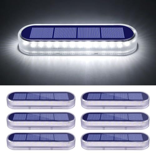 YiLaie ソーラーライト 屋外 IP 68防水 ガーデンライト 置き型 明るい 庭 ライト自動点灯 小型 取付簡単 階段 通路 バックヤード 玄関等に適用 昼光色