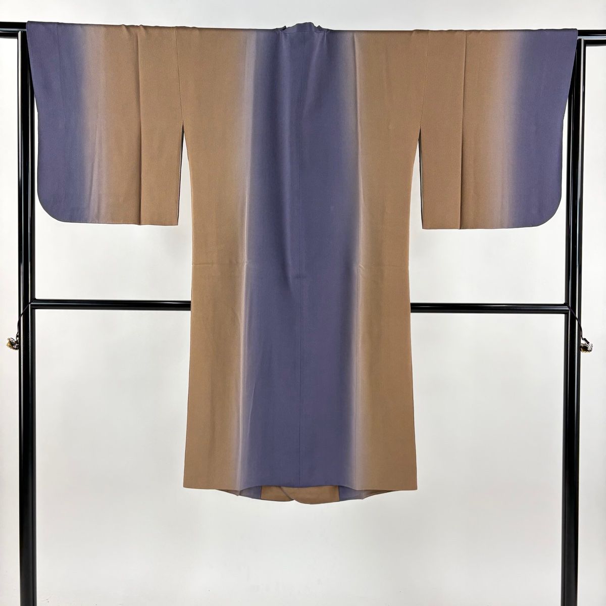 道行 身丈109.5 cm 裄丈67.5 L 和装コート 角衿 縦ぼかし 縮緬 青紫 正絹